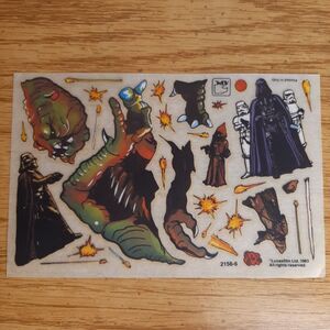 1983 APC STAR WARS Rub On Transfer Sheet 2156-6 vtg Darth Vader Lucasfilm